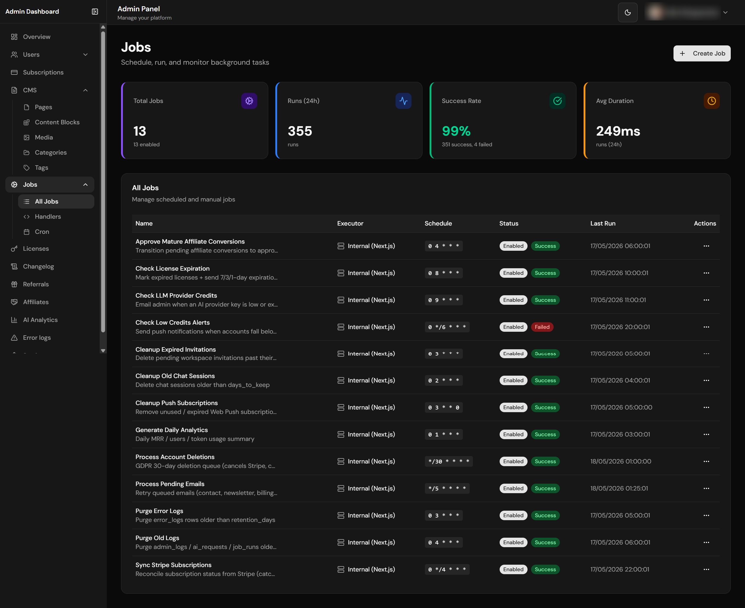 Jobs Management